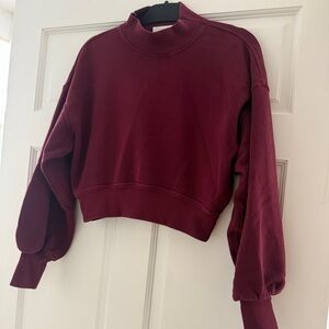 Spiritual Gangster Maroon Cropped Sweatshirt